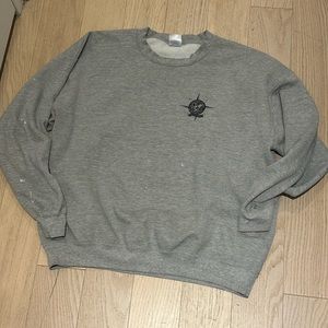 Vintage Grey Sweater with Paint Marks